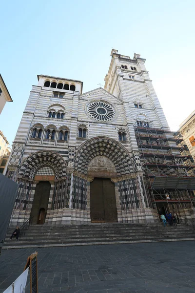Genova Italië Okt 2021 Genua Italië Oktober 2021 Zicht Kathedraal — Stockfoto