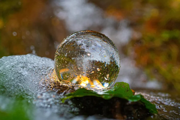 Une Mise Point Sélective Bille Lentille Dans Les Cascades — Photo