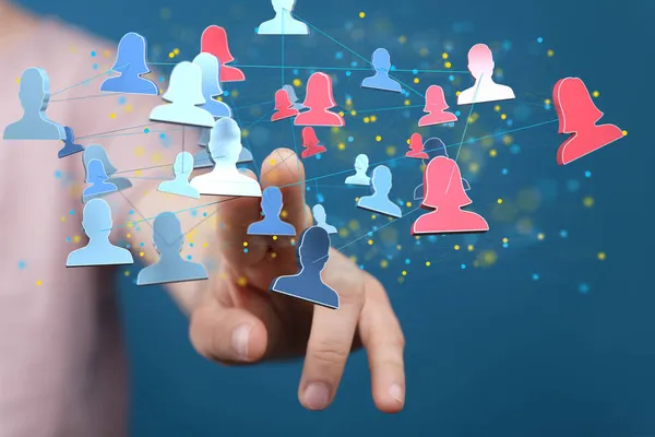 Eine Darstellung Einer Teamverbindung Und Eines Symbols Für Soziale Netzwerke — Stockfoto