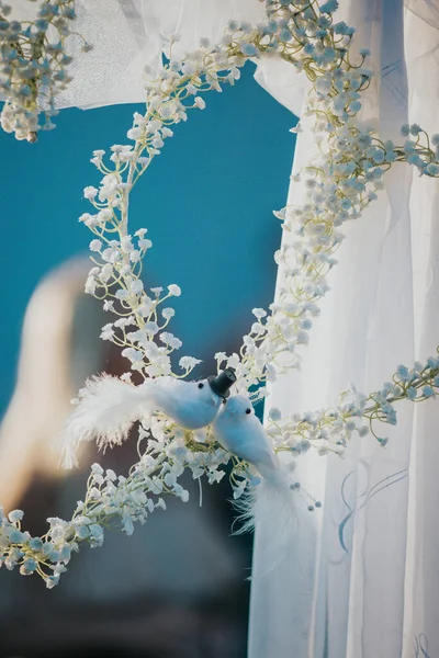 Close Decorações Florais Para Cerimônia Casamento — Fotografia de Stock