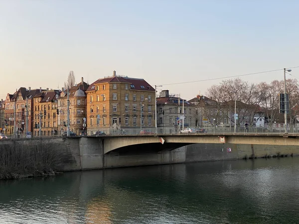 Stuttgart Tyskland Mar 2020 Vacker Utsikt Över Floden Neckar Och — Stockfoto