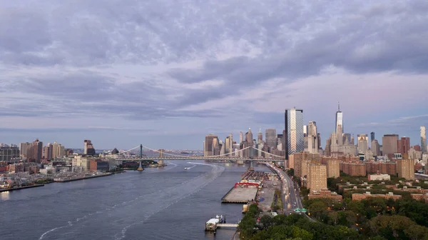 York City Egyesült Államok Sep 2021 Légi Kilátás East River — Stock Fotó