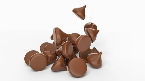 Een Illustratie Van Chocolade Chips Een Witte Achtergrond — Stockfoto