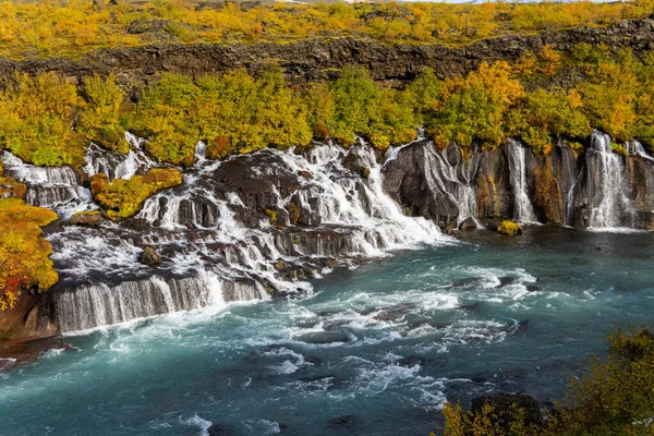 Hraunfossar Husafell Iceland 의아름다운 — 스톡 사진