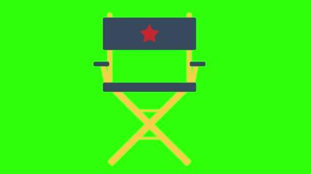 Cinema Starring Chair Green Screen Animation Vfx — Stock Video