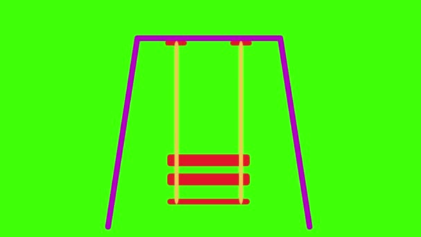 Playground Swing Animação Tela Verde Para Vfx — Vídeo de Stock