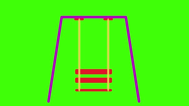 Lekplats Swing Grön Skärm Animation För Vfx — Stockvideo