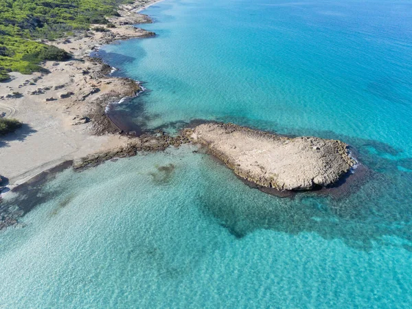 Scenic Aerial View Beach Punta Suina Salento Italy — Stock Photo, Image