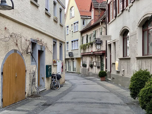 Stuttgart März 2020 Eine Gemütliche Altstadtstraße Stuttgart Bad Cannstatt — Stockfoto