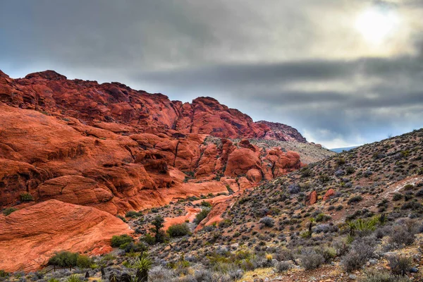 Una Hermosa Vista Red Rock Canyon National Conservation Área Contra — Foto de Stock