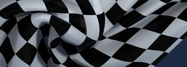 Rendering Black White Checkered Flag Wallpaper Background — Stock Photo, Image