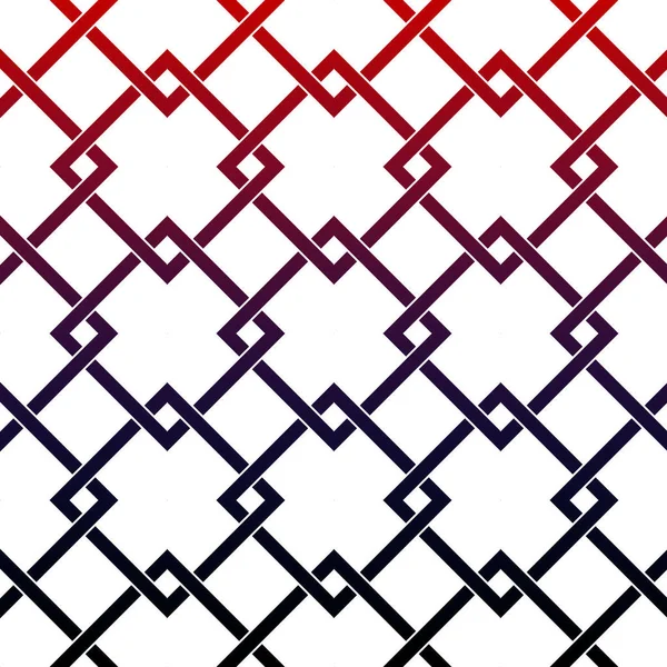 Seamless Pattern Red Blue Diagonal Squares Intertwined White Background — Stock Photo, Image