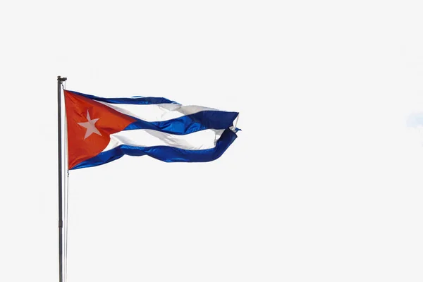 Государственный Флаг Кубы Изолирован Белом Фоне — стоковое фото