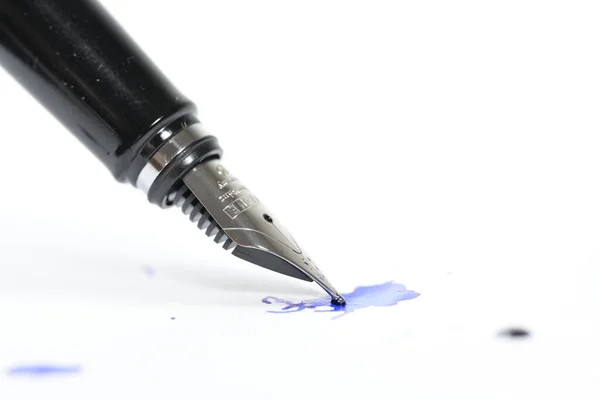 Closeup Shot Fountain Pen White Background Royalty Free Stock Images
