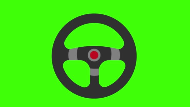 Рулевое Колесо Зеленый Экран Анимации Vfx — стоковое видео
