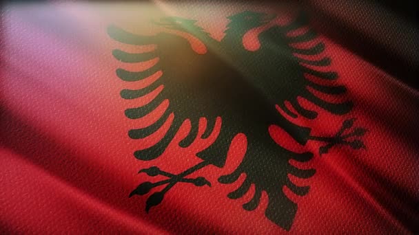 Albánie Mává Příznakem Animace Pro Pozadí — Stock video