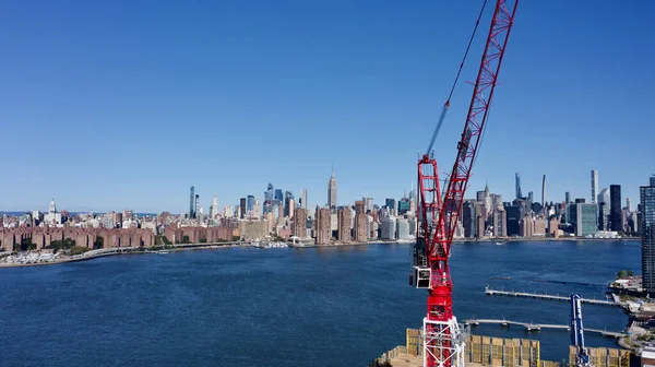 Uma Vista Aérea Brooklyn Sobre Canteiro Obras Novo Edifício — Fotografia de Stock