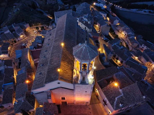 Gyönyörű Éjszakai Kilátás Nyílik Templom Cehegin Murcia Spanyolország — Stock Fotó