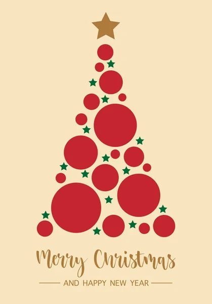 Feliz Cartão Natal Com Uma Bela Árvore Natal Formada Por — Fotografia de Stock