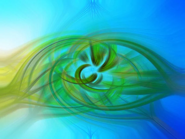 Representación Fondo Abstracto Espiral Verde Brillante Azul — Foto de Stock