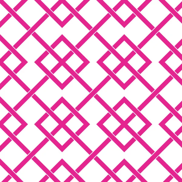 Quadrado Geométrico Rosa Entrelaçado Padrão Linha Fundo Branco — Fotografia de Stock