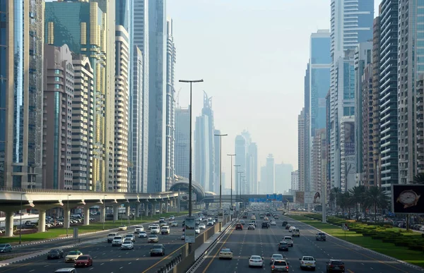 Dubai United Arab Emirates Jul 2016 Long Exposure View Traffic — Stock Photo, Image