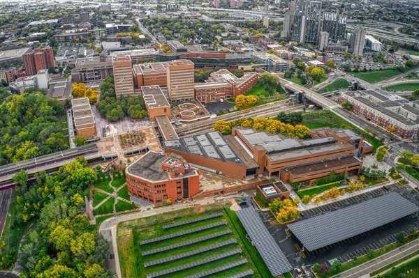 Una Vista Aerea Edifici Densi Una Grande Università Pubblica Minneapolis — Foto Stock
