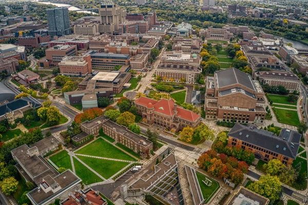 Veduta Aerea Una Grande Università Pubblica Minneapolis Minnesota Durante Autunno — Foto Stock