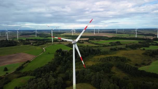 Windturbines Het Veld — Stockvideo