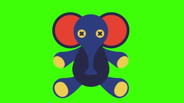 Toy Elephant Green Screen Animation Vfx — Stock Video