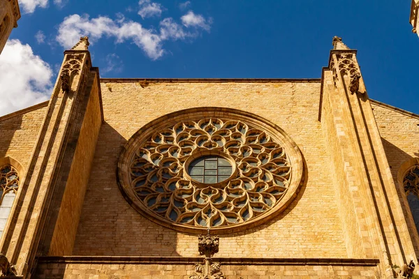 Closeup Shot Church Santa Maria Del Mar Barcelona Spain Sunny — Stock Photo, Image