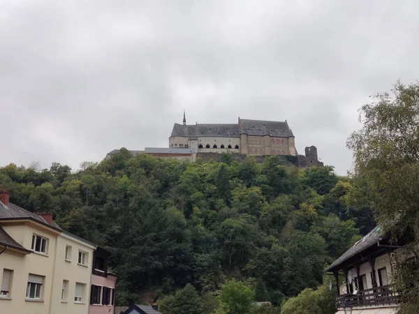 Zamek Vianden Szczycie Wzgórza Luksemburg — Zdjęcie stockowe