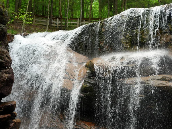 View Waterfall Flowing Rocks — Fotografia de Stock