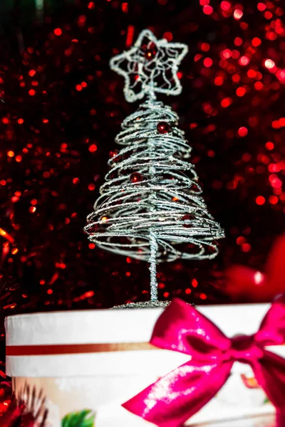Een Schilderachtig Shot Van Kerstmis Decoraties Opknoping Boom — Stockfoto