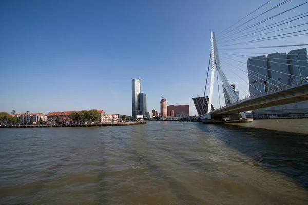 Rotterdam Niderlandy Września 2021 Piękny Widok Port Statkami Rotterdamie Holandia — Zdjęcie stockowe