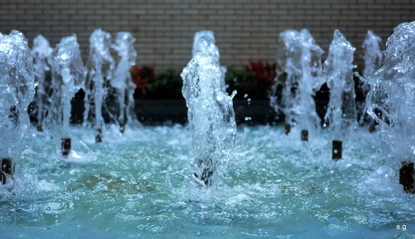 Closeup Shot Fountain Water Splashes — Stock Photo, Image