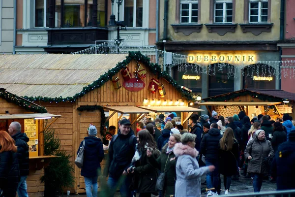 Poznan Polônia Dezembro 2019 Uma Feira Natal Praça Velho Mercado — Fotografia de Stock