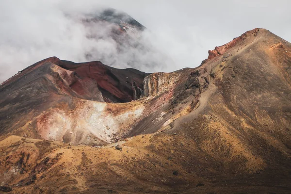 Sopečné Kopce Slavného Národního Parku Tongariro Novém Zélandu — Stock fotografie