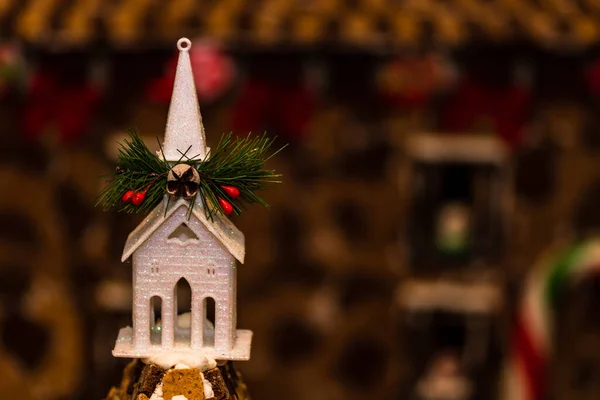 Selective Focus Shot Christmas Decoration Tower — Stock Photo, Image