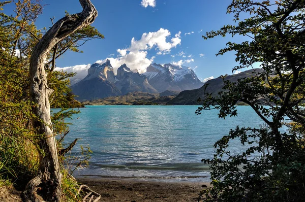 Prachtig Landschap Met Het Pehoe Meer Torres Del Paine Nationaal — Stockfoto