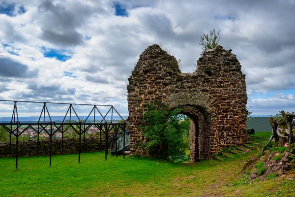 Una Vista Del Ebersburg Cerca Nordhausen Buen Tiempo Con Fondo —  Fotos de Stock