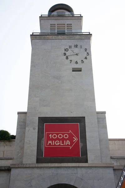 Pesaro Italy Sep 2021 Low Angle Clock Tower Victory Square — Stock Photo, Image