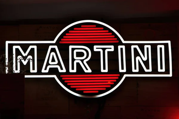 Athens Greece Sep 2021 Front View Martini Bar Trademark Night — 图库照片