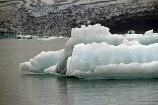 Вид Лагуну Льодовика Йокулсарлона Айсбергами Чистою Водою Ісландії — стокове фото