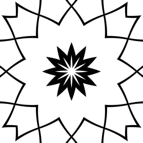 Abstract Sketch Black Floral Patterns White Background — Stockfoto