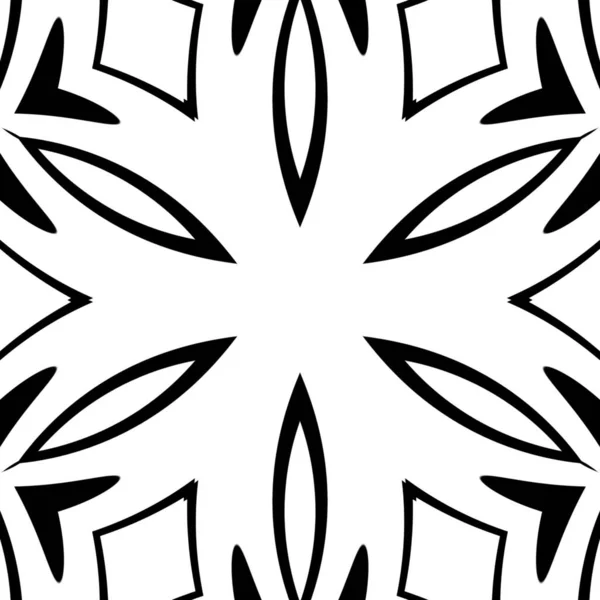 Abstract Sketch Black Floral Patterns White Background — Photo