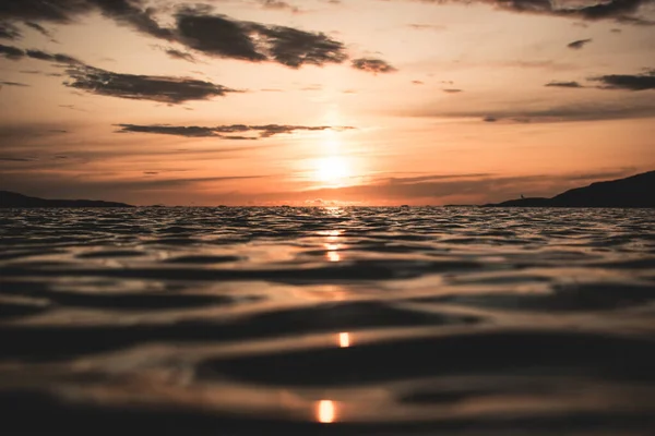 Uma Bela Cena Pôr Sol Mar — Fotografia de Stock