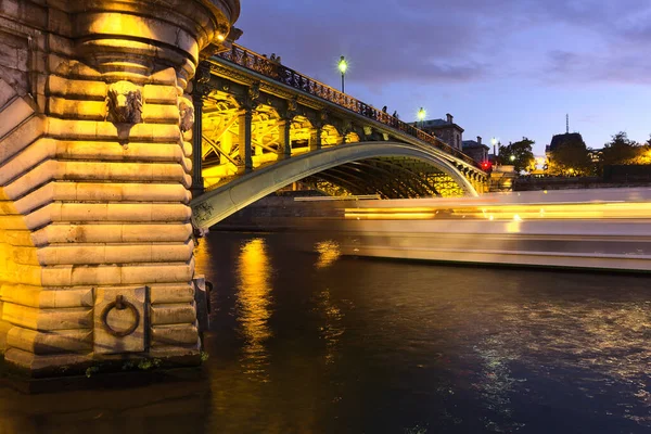 Paris França Out 2019 Uma Bela Vista Noturna Ponte Pont — Fotografia de Stock