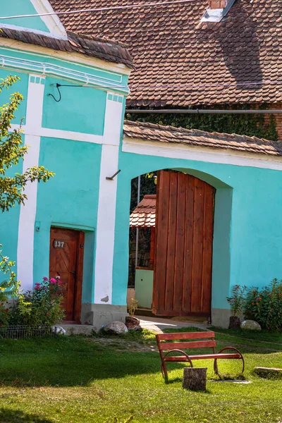 Bukare Rumänien 2021 Ein Bemaltes Altes Haus Mittelalterlichen Sächsischen Dorf — Stockfoto