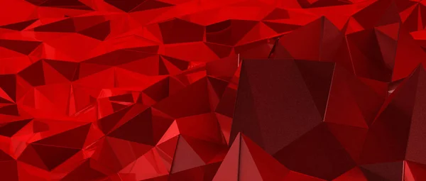 Рендеринг Абстрактного Красного Геометрического Фона — стоковое фото
